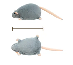 Grey plush rat toy soft stuffed animal cute mouse doll for kids sleeping companion gift home decor