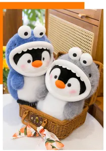 Cute shark penguin plush toy soft doll cute companion gift for girls birthday present