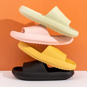 Thick Sole EVA House Slippers Couple Non-Slip Wear-Resistant Waterproof Indoor Outdoor Casual Soft Macaron Slides
