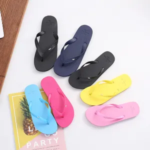 Unisex Summer Beach Flip Flops Casual Anti Slip PVC Flat Sandals Couple Outdoor Walking Slippers Shoes