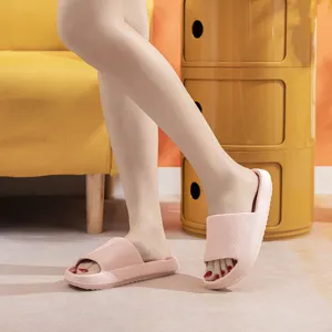 Women thick-soled cushion slippers summer non-slip soft indoor outdoor footwear pink