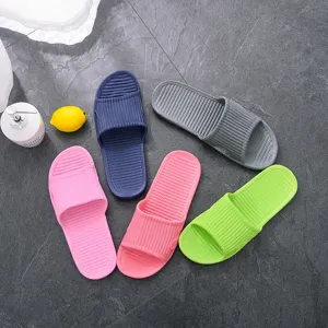 Non-slip summer home slippers for women and couples, comfortable indoor bathroom shower shoes.