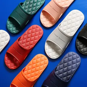 Summer non-slip indoor bathroom slippers soft bottom couple home sandals for daily wear.