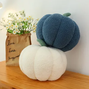 Plush pumpkin pillow set, soft stuffed throw cushion for living room sofa and home decor.