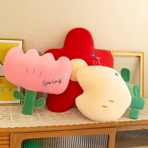 Cute flower plush pillow tulip cushion soft stuffed toy sofa bed decoration lovely gift for kids