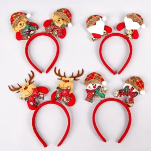 Serre-tête de Noël mignon peluche renne ours fête de vacances accessoires cheveux enfants