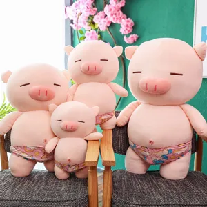 Simpatico Peluche di Maiale di Cartone Animato Morbido Bambola di Peluche Carino Costume da Bagno Cuscino di Maialino Regalo di Compleanno per Bambini