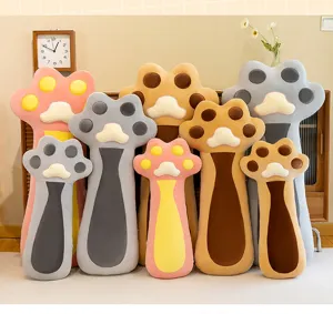 Cute cat paw plush pillow, soft stuffed animal cushion for bed, sofa and home decor gift.