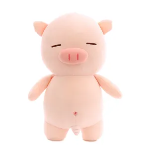 Simpatico maialino rosa peluche morbido animale imbottito bambola cuscino addormentato per bimbi