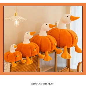 Adorabile peluche di oca zucca, bambola di stoffa creativa per regalo di compleanno bambina.