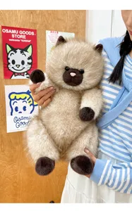 Cute long hair cat plush toy fluffy kitten doll soft sitting pillow for girls gift
