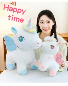 Set di peluche unicorno arcobaleno carino, morbida bambola animale per regalo.