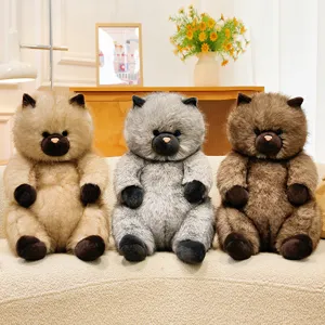 Cute Simulation Long Hair Cat Plush Toy Stuffed Animal Doll Soft Fluffy Kitty Pillow Companion Gift For Girls And Kids