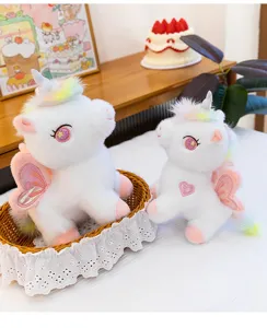 Peluche unicorno arcobaleno carina bambola pegaso cuscino morbido per regalo di compleanno
