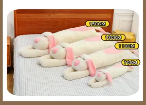 Long cute plush dog body pillow soft stuffed animal sleeping toy in multiple sizes 70-150cm