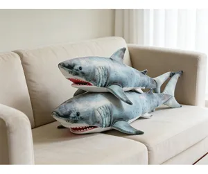 Cuscino squalo in peluche realista giocattolo animale farcito simulazione per divano regalo