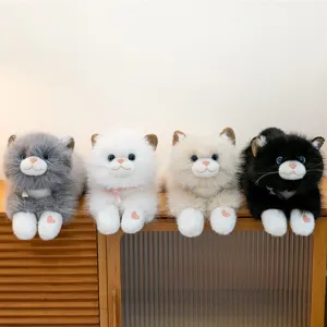 Simulation Ragdoll cat plush toy cute kitty stuffed animal lying pillow for girls gift
