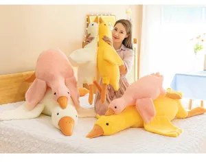 Lindo peluche gigante de ganso suave muñeca de juguete regalo de cumpleaños niña cojín decoración