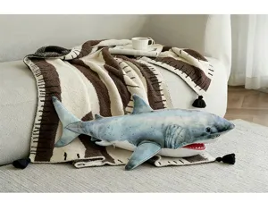 Peluche squalo realistico e cuscino decorativo per bambini regalo accogliente per casa.