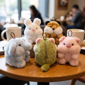 Lindo colgante de peluche animal elefante conejo cerdo llavero mochila bolso decoración