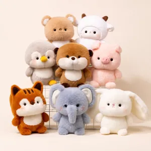 Cute Cartoon Animal Plush Toy Stuffed Doll Soft Short Plush Desktop Companion Kids Toy Birthday Gift Home Decor