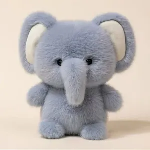 Cute grey elephant plush toy soft stuffed animal doll adorable desk companion birthday gift