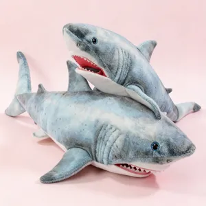 Simulazione Squalo Peluche Giocattolo Animale di Peluche Cuscino Carino Morbido Burattino a Mano Giocattolo Regalo di Compleanno per Bambini Decorazioni per la Casa