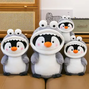Cute shark penguin plush toy doll soft stuffed animal cute pillow for girls birthday gift