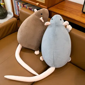 Cute fancy rat plush toy soft doll big mouse pillow sleeping companion stuffed animal gift for kids