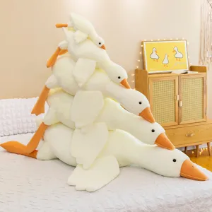 Adorable oca blanca de peluche grande, suave cojín de animal relleno, regalo perfecto para niñas.