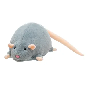 Cute fat grey mouse plush toy soft sleeping doll hug pillow cute animal stuffed doll fluffy gift