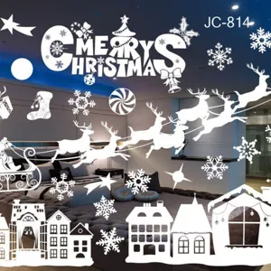 Christmas window stickers white snowflake wall decals holiday decor for glass home display