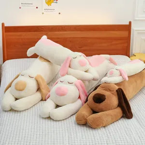 Cute Long Dog Plush Toy Stuffed Animal Pillow Soft Body Pillow Kawaii Sleep Companion Cushion For Kids Room Decor