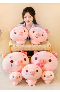 Cute pink pig plush toy soft stuffed animal doll wonderful birthday gift for girls