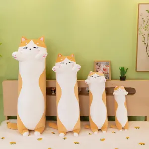 Cute Long Cat Plush Toy Stuffed Animal Soft Pillow Cute Kitty Doll Cushion Bed Sleeping Companion for Kids Teens