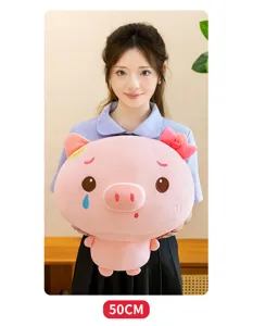 Cute pink crying pig plush toy soft stuffed doll kawaii animal gift for girls 50cm