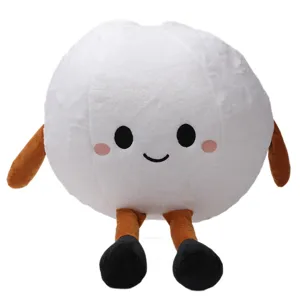 Lindo juguete de bola de peluche blanca suave muñeca de peluche cojín para niños