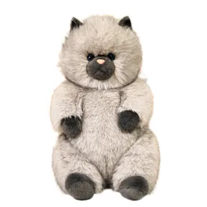 Fluffy long-haired cat plush toy, cute sitting stuffed animal doll for girls gift