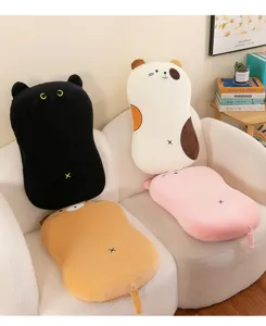 Soft cartoon cat plush pillow cute animal cushion for office nap and home bedroom decor detail view