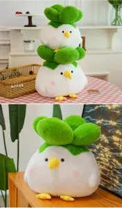 Cute garlic bird plush toy doll creative vegetable chicken soft pillow birthday gift