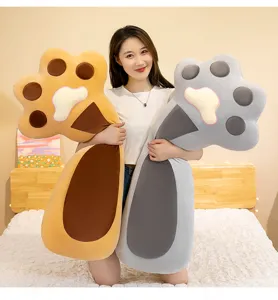 Large cat paw plush pillow cute soft stuffed animal toy for bedroom bed cushion and cozy companion