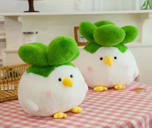 Cute garlic bird plush toy round vegetable chick stuffed doll creative birthday gift for girls