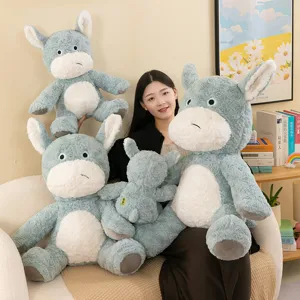 Mignon peluche âne gris animal en peluche poupée douce cadeau d anniversaire pour enfants