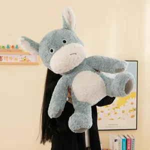 Adorable peluche âne gris, poupée en peluche douce pour les enfants et cadeaux d'anniversaire.