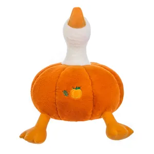 Simpatico peluche oca zucca animale di peluche, morbida bambola creativa da regalo.