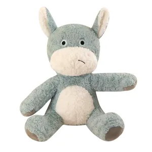Adorable peluche âne gris bleu doux dessin animé poupée en peluche cadeau d'anniversaire