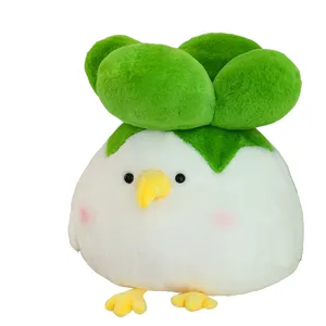 Cute green leaf bird plush toy soft stuffed animal doll funny pillow birthday gift for girls