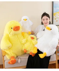 Fluffy plush duck toy doll cute soft sleeping pillow hugging doll birthday gift detail view