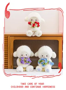 Magnetic Rose Lamb Plush Toy Cute Stuffed Animal Doll Creative Bouquet Gift for Couples