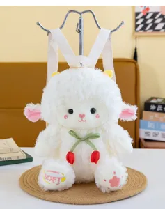 Zaino in peluche agnello carino borsa bambola animale cartone animato regalo di compleanno